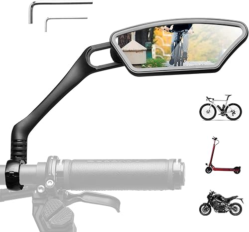 ROCKBROS Fahrradspiegel Rückspiegel HD Edelstahl Spiegel Generation Spiegelfläche Fahrrad Spiegel für Lenker 21-26mm, 360 ° Verstellbarer Universal Sicherer Rückspiegel für Mountainbike, Rennräder - Ruaus