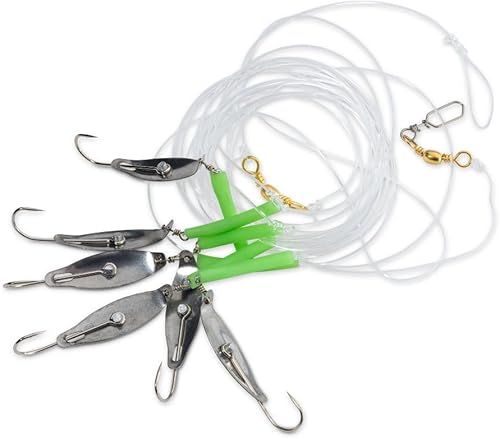 Rotbarsch System, 5,60 m Länge, 6 Metallhaken 2/0, Hochseeangeln, Rotbarsch-Rig - Ruaus