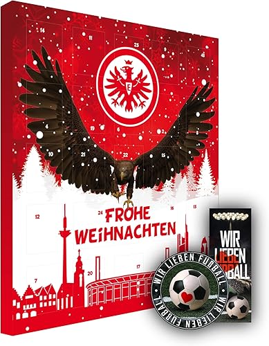 Eintracht Frankfurt Premium Adventskalender gefüllt inkl. Poster SGE + gratis Lesezeichen & Aufkleber Wir lieben Fussball - Ruaus