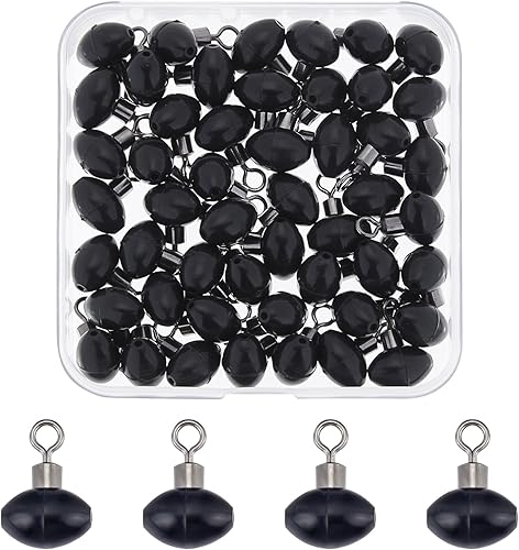 SUPERFINDINGS 50 Stück Angelrollen Swivel Slider Bead 16x12mm Fisch Pulley Schnurverbinder Angelgerät Schnurverbinder Angelgerät Running Slider Bead Swivel - Ruaus