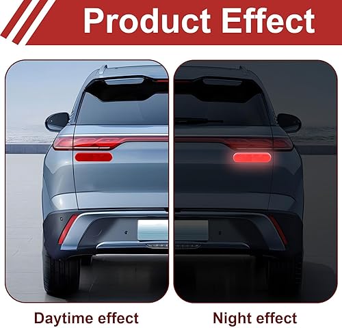 2 Stück 90 * 20 * 8mm Motorrad Reflektor Kennzeichenhalter Hinten Selbstklebend E4-Geprüft Katzenaugen Rückstrahler für Fahrrad und E-Scooter Fahrrad (Rot) - Ruaus