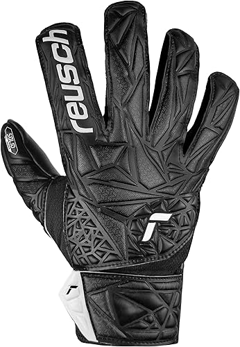 Reusch Attrakt Starter Solid Finger Support Junior Torwarthandschuhe Kinder Jugendliche Fußballhandschuhe Fingerprotektion für alle Wetterbedingungen und Spielfeldoberflächen - Ruaus