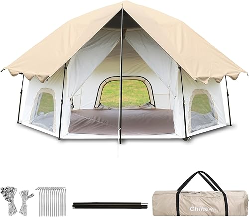 Chihee Pop-Up Stand-up Zelt Camping Zelte, Familien-Kabinenzelt mit Markise Veranda 3-Personen Outdoor-Zelt mit Bildschirm Raum große Kapazität, Wasserdicht und Winddicht, einfacher Aufbau, Wandern - Ruaus