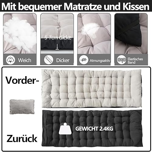 Flycoop Feldbett Klappbar mit Matratze und Kissen Campingbett 71cm/81cm Klappbett Camping Bett 204 kg Reisebett Erwachsene Gästebett für Garten Innen Outdoor Camping - Ruaus